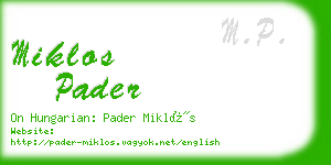 miklos pader business card